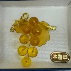 ネックレス ブローチ 本鼈甲 薔薇&ハート 2連 葉 彫刻 モチーフ B90