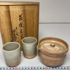 萩焼の大きな横手急須 田原陶兵衛 箱無 昭和初期 煎茶道具 宝瓶 萩焼の大きな横手急須 田原陶兵衛 箱無 昭和初期 煎茶道具 宝