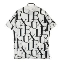 サイズ：L LUXEAKMPLUS(SS) リュクスエイケイエムプラス  ハイネック 半袖Tシャツ 総柄 ホワイト系 [240101228274]# ゴルフウェア メンズ ストスト