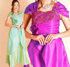 シャンブレータフタ　レース刺繍　Aラインロングドレスデザインロングドレス ステージ衣裳　パーティロングドレス 演奏会 リサイタル コンサート ピアノ発表会　連弾