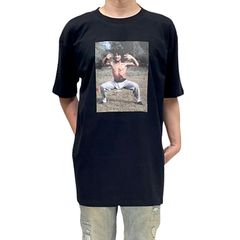 オリジナル ビッグ Tシャツ ジャッキーチェン クレージーモンキー 笑拳 酔拳 必殺鉄指拳 クンフー カンフー ポーズ 香港 映画 黒 ブラック XXL(3L) 3XL(4L) 4XL(5L) 5XL(6L) オーバー サイズ メンズ レディース ユニセックス