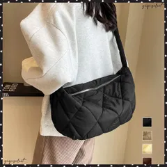 キルティングショルダーバッグ 斜めがけ鞄 通勤通学 軽量バッグ 使いやすい 肩掛けカバン ユニセックス 軽いボディバッグ 男女兼用 ホーボーバッグ ふかふかバッグ 韓国風カジュアル鞄 サブバッグシンプル ナイロンバッグ無地