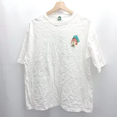 ◇ ⊂Φ 9090 コットン100% プリント 半袖 Tシャツ サイズL ホワイト レディース E  【1503060022771】