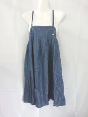 ◇ ⊂ ANNA SUI アナ スイ デニム調 キャミソール チュニック サイズL ネイビー レディース E  【1507010012034】