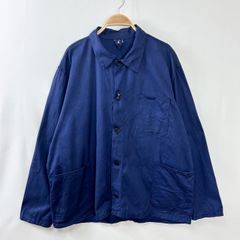 ユーロ コットン SANFOR ヘリンボーン HBT ワークジャケット カバーオール ネイビー 紺 メンズ【S57-5】