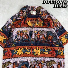 DIAMOND HEAD SPORTSWEAR ヴィンテージアロハシャツ 60-70s 総柄 フラガール Mサイズ ハワイアンシャツ オープンカラー 開襟 半袖シャツ ショートスリーブ マルチカラー VINTAGE ビンテージ ダイアモンドヘッドスポーツウェア