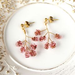 ハンドメイドピアス　つぶつぶどう　A-006