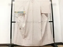 平和屋着物▽伝統工芸士十一代山田直右衛門　塩沢紬　訪問着　単衣　刺繍　草花文　十字絣　証紙付き　正絹　逸品　CAAU3798xi