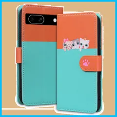 ハンドストラップ付google pixel7a 手帳型ケース猫 スマホケース おしゃれ ピクセル7a 人気 Google 財布型 Google サイドマグネット For カード収納 手帳型 横置き機能 ケース PUレザー Pixel7a 携帯カバーのサムネイル