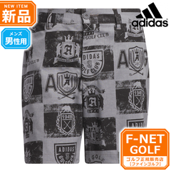 新品 【チャコール】春 夏 モデル adidas アディダス ゴルフウェア KOW39 GO-TO クレスト グラフィック ショーツ [吸汗速乾 ストレッチ 丈感短め] （メンズ）