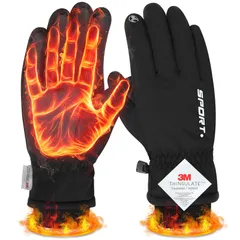 [EAXGO] アウトドアグローブ 防寒手袋 Mサイズ【3Mシンサレート・あったか裏起毛】 バイクグローブ 防寒グローブ スマホ対応 撥水加工 手袋 サイクルグローブ スポーツグローブ グローブ 保温厚手 タッチパネル対応 防風防水 滑り止め  男女兼用