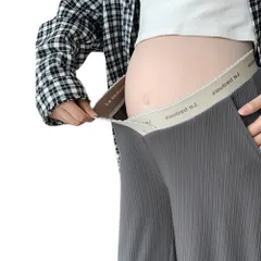 ☆ グレー ☆ XLサイズ ☆ マタニティパンツ V字ウエストデザイン 産前産後 マタニティパンツ 妊婦 レディース マタニティ パンツ ワイドパンツ マタニティワイドパンツ ワイドレッグパンツ ルームウェア 妊婦服 マタニティウェア ローウエスト 薄手 薄い