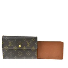 【中古】 ルイヴィトン LOUIS VUITTON ポルト トレゾール エテュイ パピエ 三つ折り 財布 モノグラム レザー パスケース付 M61202 01MG661