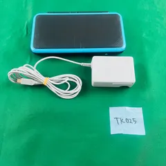 ◇TK025 New ニンテンドー 2DS LL ブラック×ターコイズ ゲーム機 本体 充電アダプター付き ニューニンテンドー ニンテンドー Nintendo 任天堂 携帯用ゲーム機