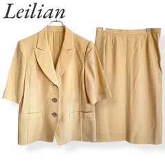 Leilian レリアン レディース セットアップ スカート 5分丈 クリーム色 11号 523KZ