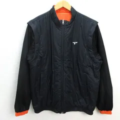s■ツアーステージ/TOURSTAGE リバーシブル中綿ジャケット JKT/ベスト/ゴルフ【L】橙 黒/MENS/240【中古】