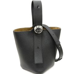 ロエベ ハンドバッグ ショルダーバッグ ペブル バケットバッグ ミニ ソフトグレインカーフ 黒 2WAY AANBBBMX02