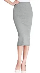 [RED RAY] [レッドレイ] タイト スリム ロング ペンシル スカート スリット入り (グレー) [グレー] [Free Size]