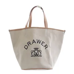 ドゥロワー Drawer トートバッグ 刺繍 キャンバス レザー ベージュ /AK3のサムネイル