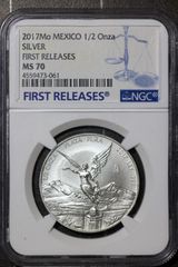 2017 Libertad 1/2 oz SILVER FIRST RELEASES  MS 70 Top Pop NGC Coin