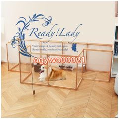 ペットフェンス 透明 扉付き ペットゲート 犬猫 木製 ペットサークル 高さ63cm 犬向けケージ 簡単組立 組み合わせ自由 12枚組み合