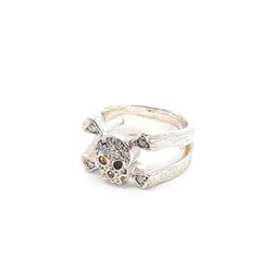 Loree Rodkin ローリーロドキン リング SILVER 925 シルバー キュービックジルコニア SKULL & BONES RING スカル＆ボーンズリング T5041213