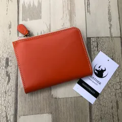 OPEN記念価格 本革 財布 レディース 二つ折り財布 ミニ財布 レザー L字ファスナー オレンジ
