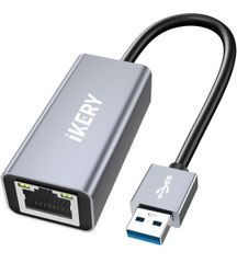 IKERY 有線LANアダプター usb-A イーサネットアダプター Type-A lan 変換アダプタ1000Mbps 高速 RJ45 ギガビット LAN ケーブル 変換コネクタ MacBook, iPad Pro, iMacなどに対応