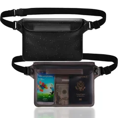 【人気商品】調整可能なベルト付き 防水ウエストバッグ 小物収納 軽い PVC素材 大容量 三重チャック 斜め掛け スマホ 肩かけ iPhone用 スクリーンタッチ可能 完全防水 携帯 IPX8認証 ポーチ 】防水ケース 海/プール/ビーチ/潜水/アウトドア/ス