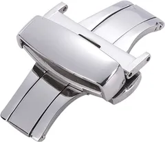 ルボナリエ（lebnelie） Dバックル ワンプッシュ 時計バンド 時計ベルト 交換 腕時計(シルバー,  20mm)