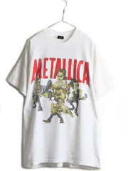 【お得なクーポン配布中!】 90s USA製 ★ メタリカ 両面 プリント 半袖 Tシャツ ( メンズ XL ) 古着 90年代 METALLICA オフィシャル バンド ロック キャラクター 白| 中古 アメリカ製 90's 