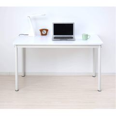 【耐荷重80kg】 傷や汚れに強い天板 幅120×奥行60×高さ70cm 角が丸い パソコンデスク 組立品 デスク オフホワイト/アイボリー 山善(YAMAZEN) MFD1260R(OW/IV)