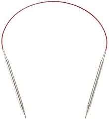 CHIAOGOO 7016-0 16-inch Red Lace Stainless Steel Circular Knitting Needles, 0/2mm