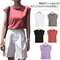 半袖  フレンチスリーブtシャツ クルーネック 半袖 カットソー  フレンチスリーブ 送料無料 Tシャツ 夏 韓国 無地T 体型カバー カジュアル 二の腕カバー#sowa6585997