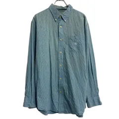CHAPS 長袖 チェックシャツ チャップス L ブルー ボタンダウン ポケット 古着卸 アメリカ仕入 a612-7460
