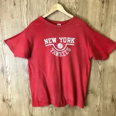 USA製 80s VINTAGE Champion トリコタグ NEW YORK YANKEES プリント 半袖 T-sh Tシャツ サイズ メンズ XL 80年代 アメリカ製 チャンピオン MLB ニューヨーク ヤンキース 古着 s24070314