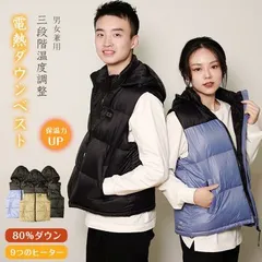 速暖 電熱ベスト 防寒 ヒーターダウン80％ 9エリア発熱 温熱 ベスト 防寒着 作業 インナー ヒーター チョッキ メンズ レディース ダウン 中綿 男女兼用 内蔵 電熱 通勤 通学 洗濯 S M L XL モバイルバッテリー ジャケット 人気 おしゃれ