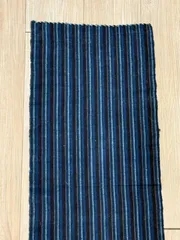 【縞】【木綿】【古布】【はぎれ】（長さ：約135㎝／幅：約32㎝）