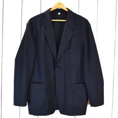 美品 ユニクロユー UNIQLO U 2つボタン シングル ジャケット L ダークネイビー ノーベント 春夏秋対応 311-402359 5TF013 【送料無料】【中古】【メンズビジネス】202506