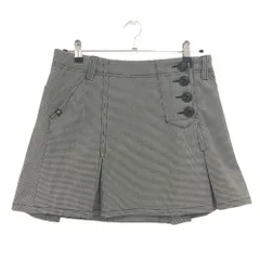 【美品】フィラゴルフ スカート 黒×ベージュ 千鳥格子 飾りボタン レディース L ゴルフウェア FILA GOLF