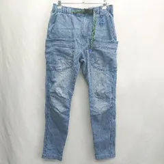 ◇ Θ GERRY ブランドロゴ刺<!-利用不可文字-!> ウエストゴム ワイドデニムパンツ サイズS ライトブルー系 メンズ E  【1501230034081】