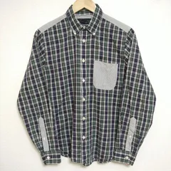 (^w^)b アメリカ製 USA製 SHIPS JET BLUE シップス ジェットブルー ボタンダウンシャツ シャツ 長袖 チェック柄 グリーン系 ネイビー系 胸ポケット お洒落 アメカジ カジュアル トップス 綿100% コットン メンズ サイズS