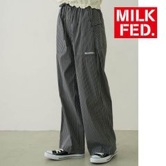 ミルクフェド パンツ MILKFED STRIPED PANTS 103252031001 イージーパンツ レディース  ボトムス グレー チャコール milkfed 可愛い オシャレ ブランド  夏 イージーパンツ ボトム ストライプ 柄 フリーサイズ