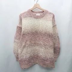 ◇ ⊇ LOWRYS FARM グラデーションカラー 長袖 ニット セーター サイズL ピンクベージュ系 レディース E  【1412260016100】