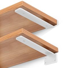 【人気商品】HIMOMO 棚受け金具 白 隠し棚受け 2個セット長さ15cm 厚さ5mm 最大荷重70KG 頑丈 アイアンブラケット 目立たない棚受け l字金具 棚受け金具 棚の補強 棚支え