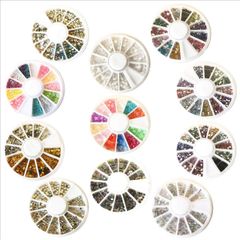豪華11種ネイル用ストーンセット ネイルアート ネイルパーツ UVレジンにも ネイルサロン セルフネイル レジン封入 12色ラインストーン パール フレーク ハート 星 ちょうちょ お花 しずく リボン