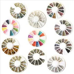 豪華11種ネイル用ストーンセット ネイルアート ネイルパーツ UVレジンにも ネイルサロン セルフネイル レジン封入 12色ラインストーン パール フレーク ハート 星 ちょうちょ お花 しずく リボン