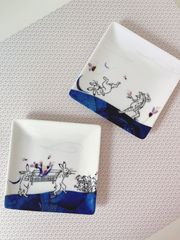 鳥獣戯画＊藍色　２枚