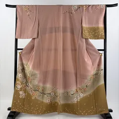 ｍ2142＊正絹 花井幸子落款 金駒刺繡 松 トール 手縫い仕立て 訪問着 m2142＊正絹 花井幸子落款 金駒刺繡 松 トール 手縫い仕立て