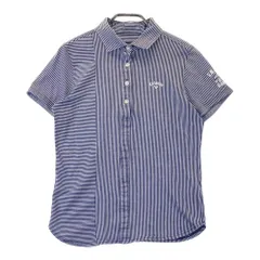 サイズ：L CALLAWAY キャロウェイ  半袖ポロシャツ ストライプ柄 ネイビー系 [240101414003] ゴルフウェア レディース ストスト